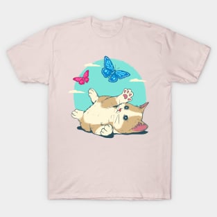 Cute Colorful Cat Butterfly Masks T-Shirt